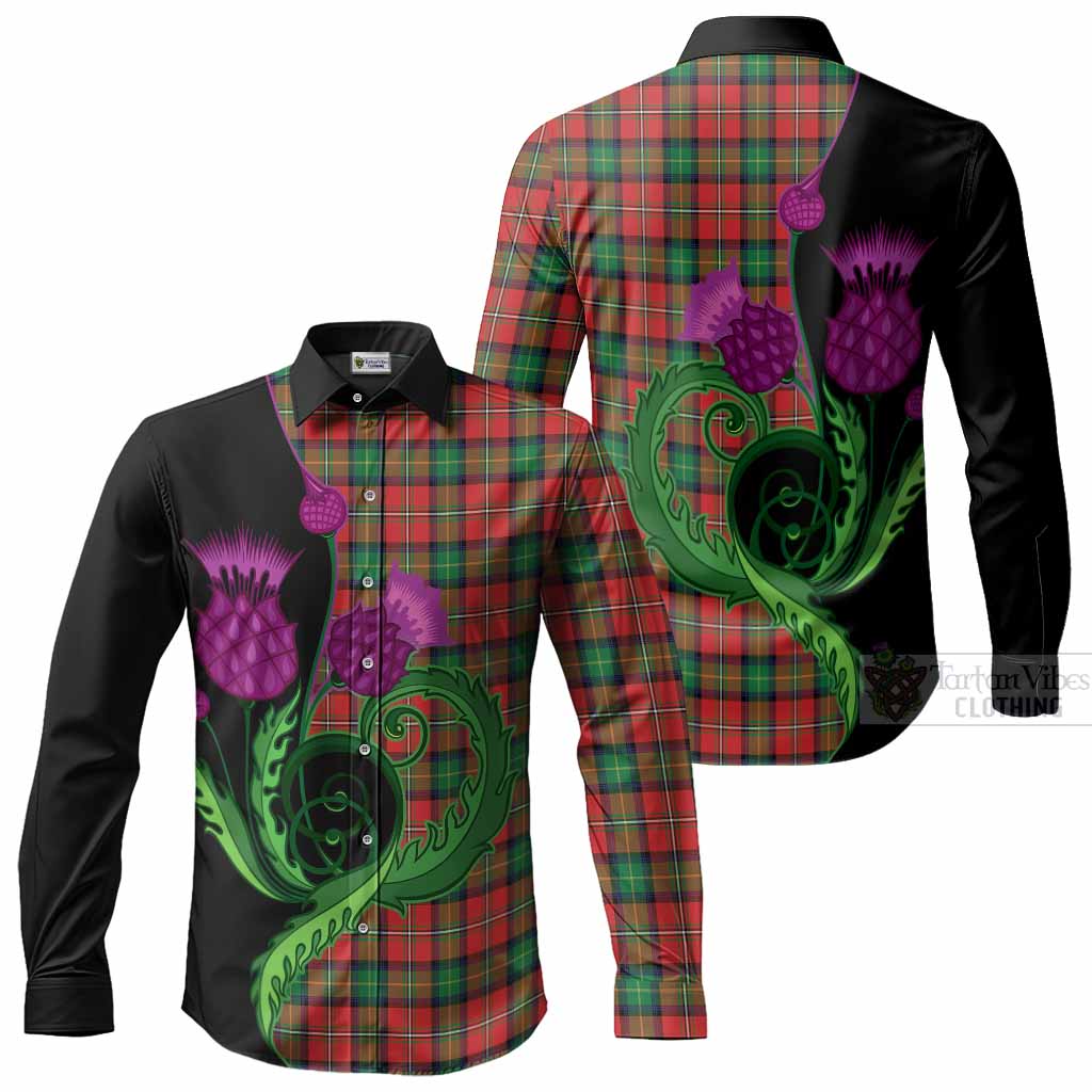Fairlie Tartan Long Sleeve Button Shirts Traditional Scottish Thistle