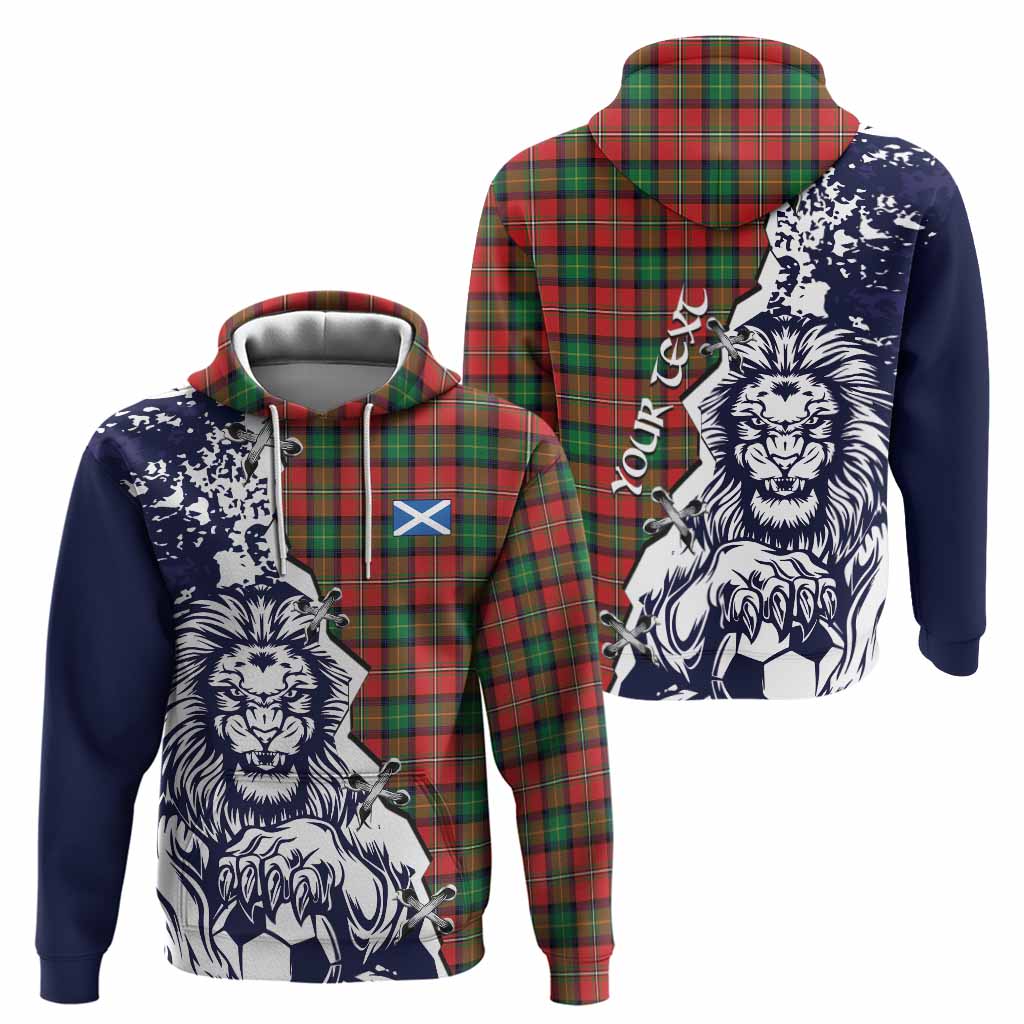 Fairlie Tartan Scottish Hoodie Angry Lion With Soccer Ball Style