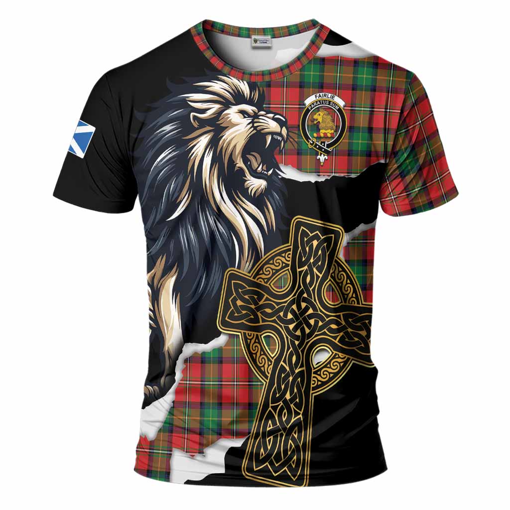 Fairlie Tartan Scottish T-Shirt Lion Celtic Heritage