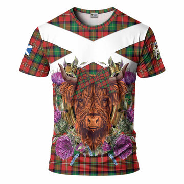 Fairlie Tartan T-Shirt Scottish Thistle Heilan Coo