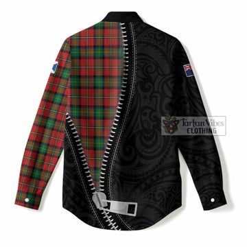 Fairlie Tartan Women Casual Shirt New Zealand Pattern Unique Zipper Stylized