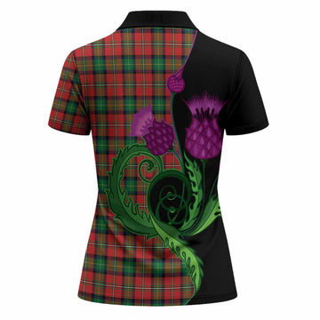 Fairlie Tartan Women Polo Shirt Traditional Scottish Thistle