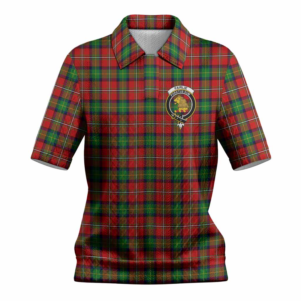 Fairlie Tartan Women’s Polo Sweater Top with Family Crest