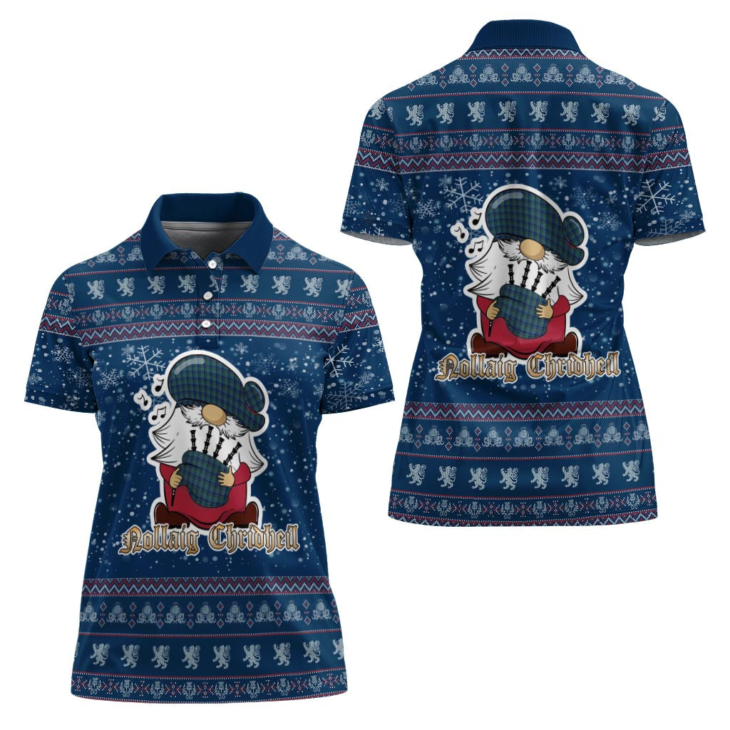 Falconer Clan Christmas Family Polo Shirt with Funny Gnome Playing Bagpipes - Tartanvibesclothing