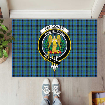 Falconer Tartan Rubber Doormat with Family Crest L 60*90cm - Tartan Vibes Clothing