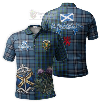 Falconer Tartan Polo Shirt Happy St. Andrew's Day Half Tartan Style Kid - Tartan Vibes Clothing