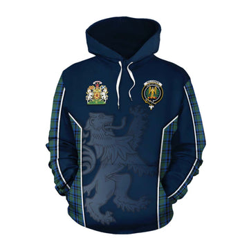 Falconer Tartan Cotton Hoodie with Family Crest and Lion Rampant Vibes Sport Style Pullover Hoodie XS - Tartan Vibes Clothing