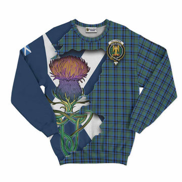 Tartan Vibes Clothing Falconer Tartan Family Crest Sweatshirt Scottish Thistle Celtic Inspired