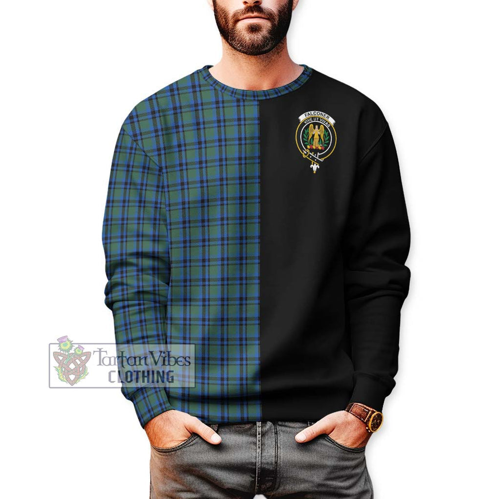 Falconer Tartan Sweatshirt with Family Crest and Half Of Me Style Unisex - Tartan Vibes Clothing
