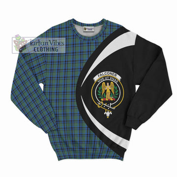 Falconer Tartan Sweatshirt with Family Crest Circle Style Unisex - Tartan Vibes Clothing