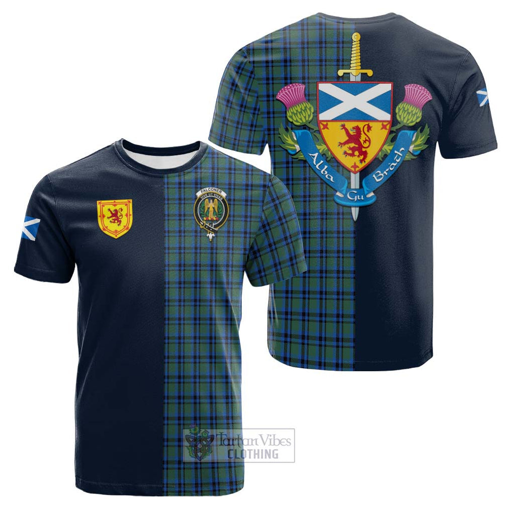 Falconer Tartan Cotton T-shirt Alba with Scottish Lion Royal Arm Half Style Kid's Shirt - Tartan Vibes Clothing