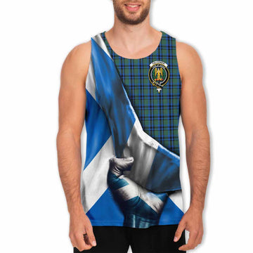 Falconer Tartan Men's Tank Top with Family Crest Scotland Patriotic Style Men - Tartan Vibes Clothing