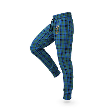 Falconer Tartan Joggers Pants with Family Crest