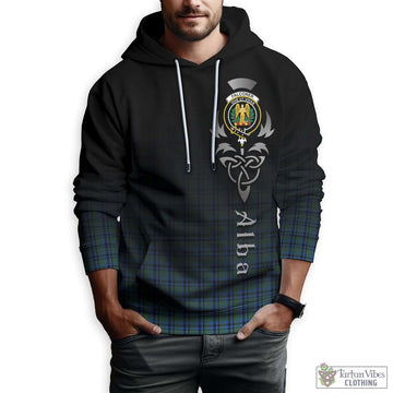 Falconer Tartan Hoodie Featuring Alba Gu Brath Family Crest Celtic Inspired Zip Hoodie - Tartan Vibes Clothing