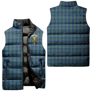 Falconer Tartan Sleeveless Puffer Jacket with Family Crest Unisex - Tartan Vibes Clothing