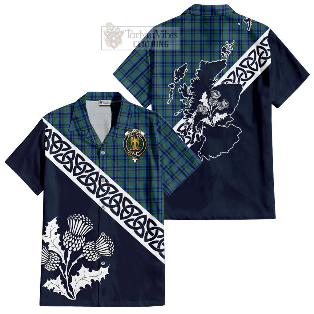 Falconer Tartan Hawaiian Shirt Featuring Thistle and Scotland Map Kid - Tartan Vibes Clothing