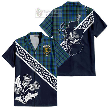 Falconer Tartan Hawaiian Shirt Featuring Thistle and Scotland Map Kid - Tartan Vibes Clothing