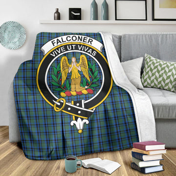 Falconer Tartan Blanket with Family Crest X-Large 59 x 79 inches 150 x 200 cm - Tartan Vibes Clothing