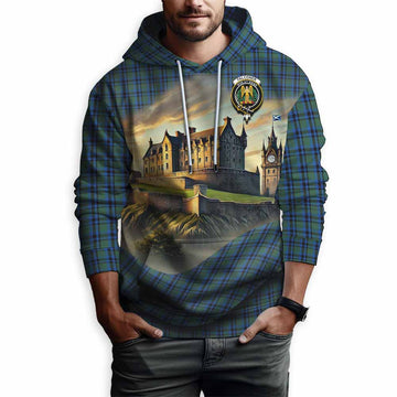 Falconer Tartan Family Crest Hoodie with Scottish Ancient Castle Style Pullover Hoodie - Tartan Vibes Clothing