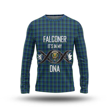 Falconer Tartan Long Sleeve T-Shirt with Family Crest DNA In Me Style Unisex - Tartan Vibes Clothing