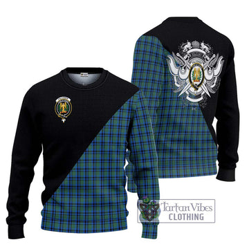 Falconer Tartan Ugly Sweater with Family Crest and Military Logo Style Unisex - Tartan Vibes Clothing