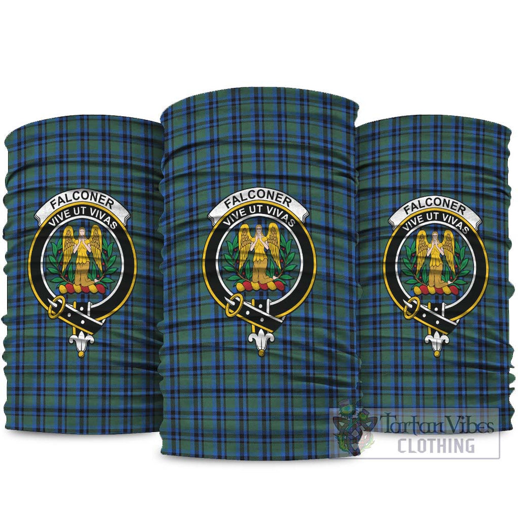 Falconer Tartan Neck Gaiters, Tartan Bandanas, Tartan Head Band with Family Crest