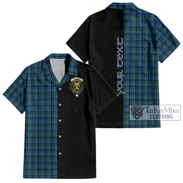 Falconer Tartan Hawaiian Shirt with Family Crest and Half Of Me Style Kid - Tartan Vibes Clothing
