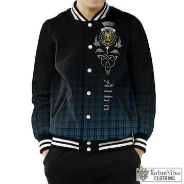 Falconer Tartan Baseball Jacket Featuring Alba Gu Brath Family Crest Celtic Inspired Unisex - Tartan Vibes Clothing