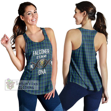 Falconer Tartan Women's Racerback Tanks with Family Crest DNA In Me Style 4XL - Tartan Vibes Clothing
