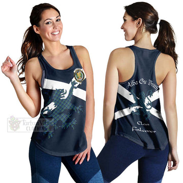 Falconer Tartan Lion Rampant Women's Racerback Tanks Proudly Display Your Heritage with Alba Gu Brath and Clan Name 4XL - Tartan Vibes Clothing