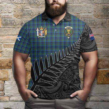 Falconer Crest Tartan Polo Shirt with New Zealand Silver Fern Half Style Kid - Tartan Vibes Clothing