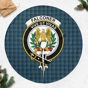 Falconer Tartan Christmas Tree Skirt with Family Crest 47*47 inch - Tartan Vibes Clothing