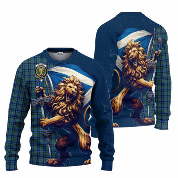 Falconer Tartan Family Crest Knitted Sweater with Scottish Majestic Lion Unisex - Tartan Vibes Clothing