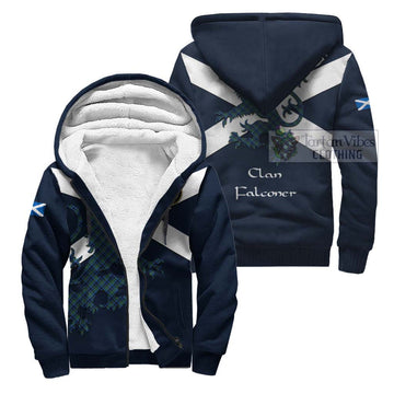 Falconer Tartan Lion Rampant Sherpa Hoodie Proudly Display Your Heritage with Alba Gu Brath and Clan Name Unisex S - Tartan Vibes Clothing