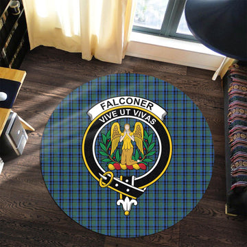 Falconer Tartan Round Rug with Family Crest Premium Round Rug - Tartan Vibes Clothing