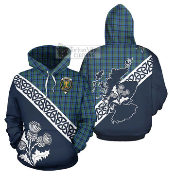 Falconer Tartan Hoodie Featuring Thistle and Scotland Map Zip Hoodie - Tartan Vibes Clothing