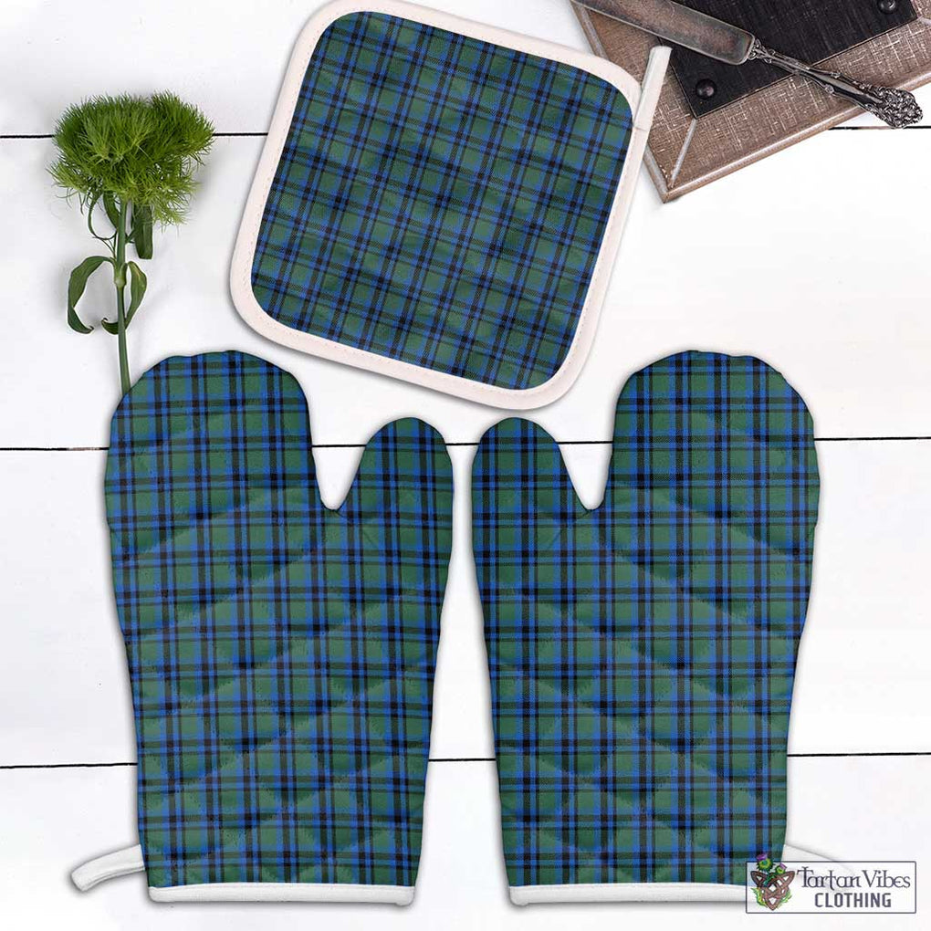 Falconer Tartan Combo Oven Mitt & Pot-Holder Combo 2 Oven Mitt & 1 Pot-Holder Black - Tartan Vibes Clothing