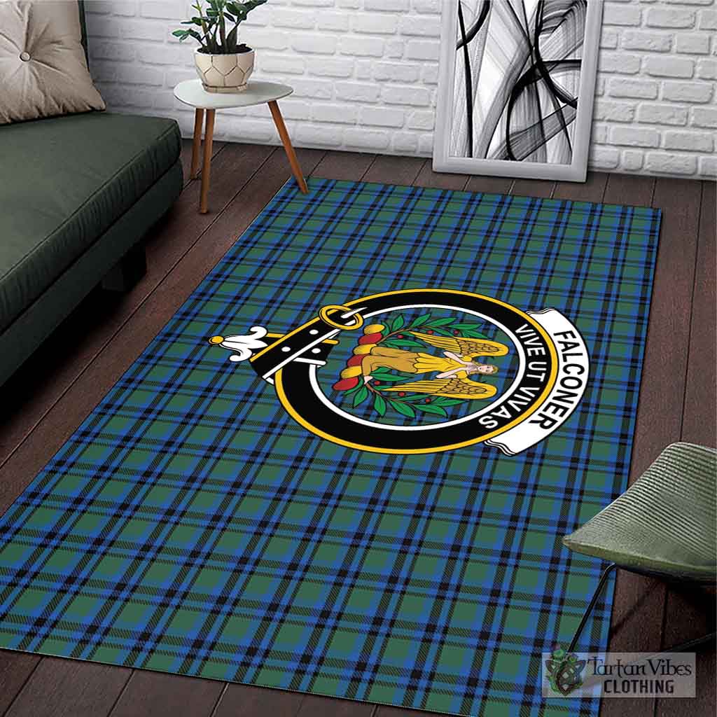 Falconer Tartan Area Rug with Family Crest L 59*86 inch (150x220 cm) - Tartan Vibes Clothing