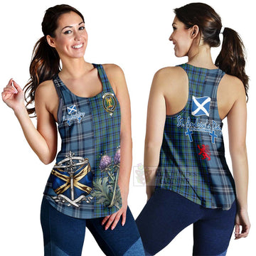 Falconer Tartan Women's Racerback Tanks Happy St. Andrew's Day Half Tartan Style 4XL - Tartan Vibes Clothing