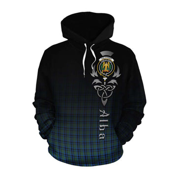 Tartan Vibes Clothing Falconer Tartan Cotton Hoodie Featuring Alba Gu Brath Family Crest Celtic Inspired