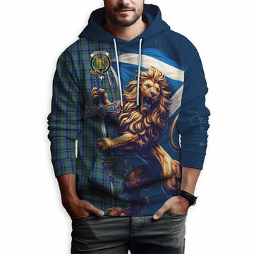 Falconer Tartan Family Crest Hoodie with Scottish Majestic Lion Zip Hoodie - Tartan Vibes Clothing