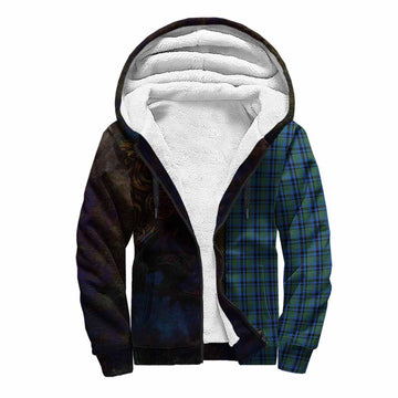Falconer Tartan Family Crest Sherpa Hoodie Alba Gu Brath Be Brave Lion Ancient Style Unisex S - Tartan Vibes Clothing