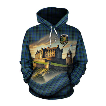 Falconer Tartan Family Crest Cotton Hoodie with Scottish Ancient Castle Style Pullover Hoodie XS - Tartan Vibes Clothing