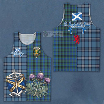 Falconer Tartan Men's Tank Top Happy St. Andrew's Day Half Tartan Style Men - Tartan Vibes Clothing