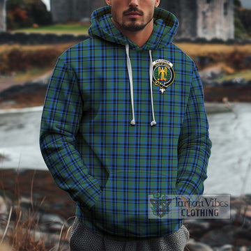 Falconer Tartan Cotton Hoodie with Family Crest Zip Hoodie - Tartan Vibes Clothing