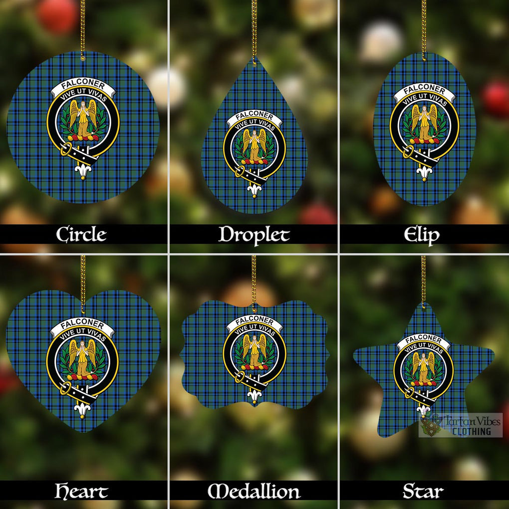 Falconer Tartan Christmas Aluminium Ornament with Family Crest Aluminium - Tartan Vibes Clothing