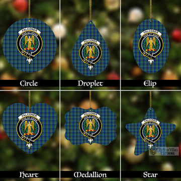 Falconer Tartan Christmas Aluminium Ornament with Family Crest Aluminium - Tartan Vibes Clothing