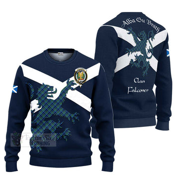 Falconer Tartan Lion Rampant Ugly Sweater Proudly Display Your Heritage with Alba Gu Brath and Clan Name Unisex - Tartan Vibes Clothing