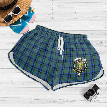 Falconer Tartan Womens Shorts with Family Crest 4XL - Tartan Vibes Clothing
