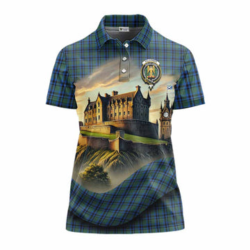 Falconer Tartan Family Crest Women's Polo Shirt with Scottish Ancient Castle Style Women - Tartan Vibes Clothing